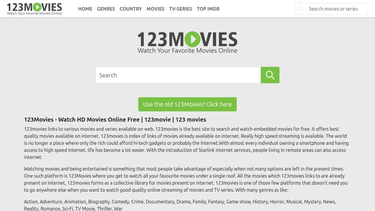 123Movies screenshot