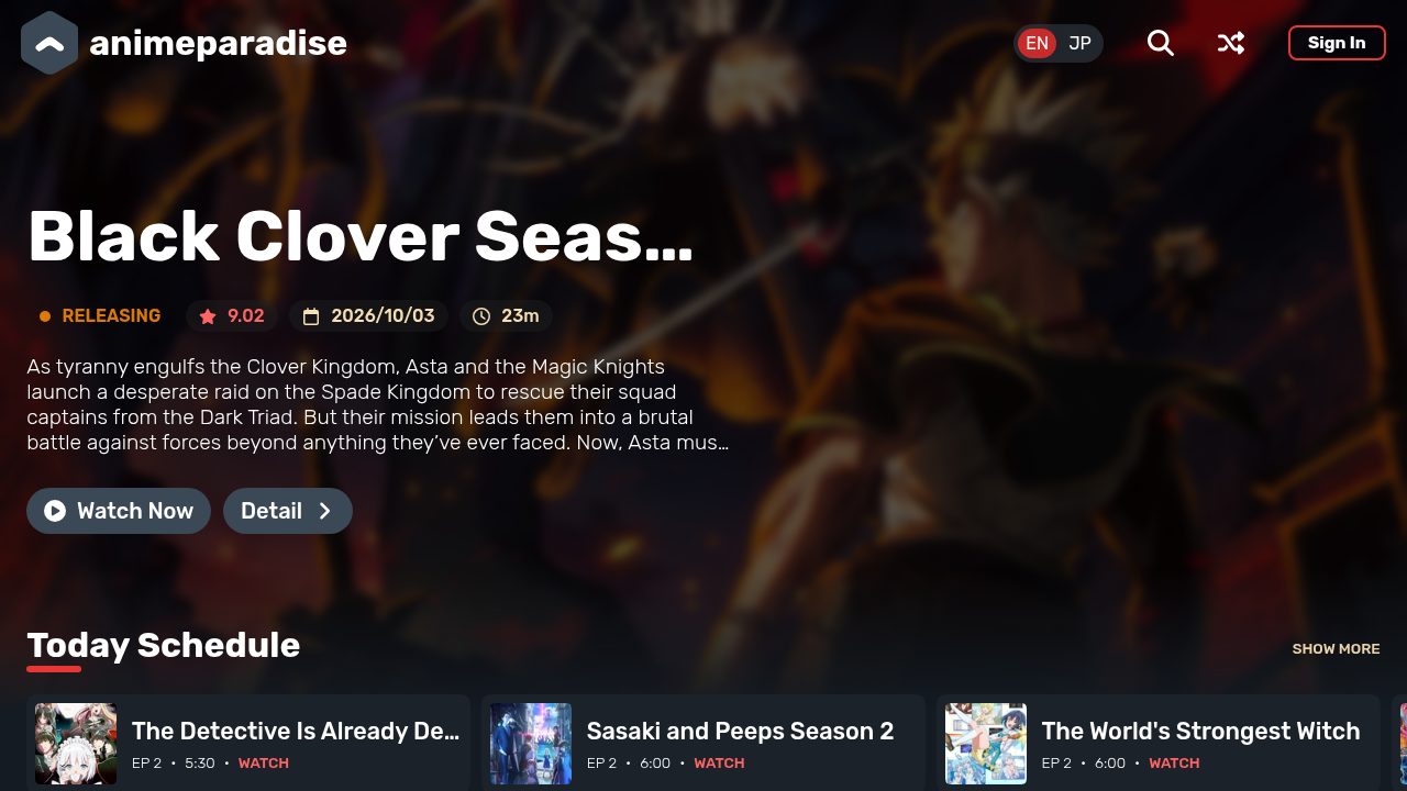 AnimeParadise screenshot
