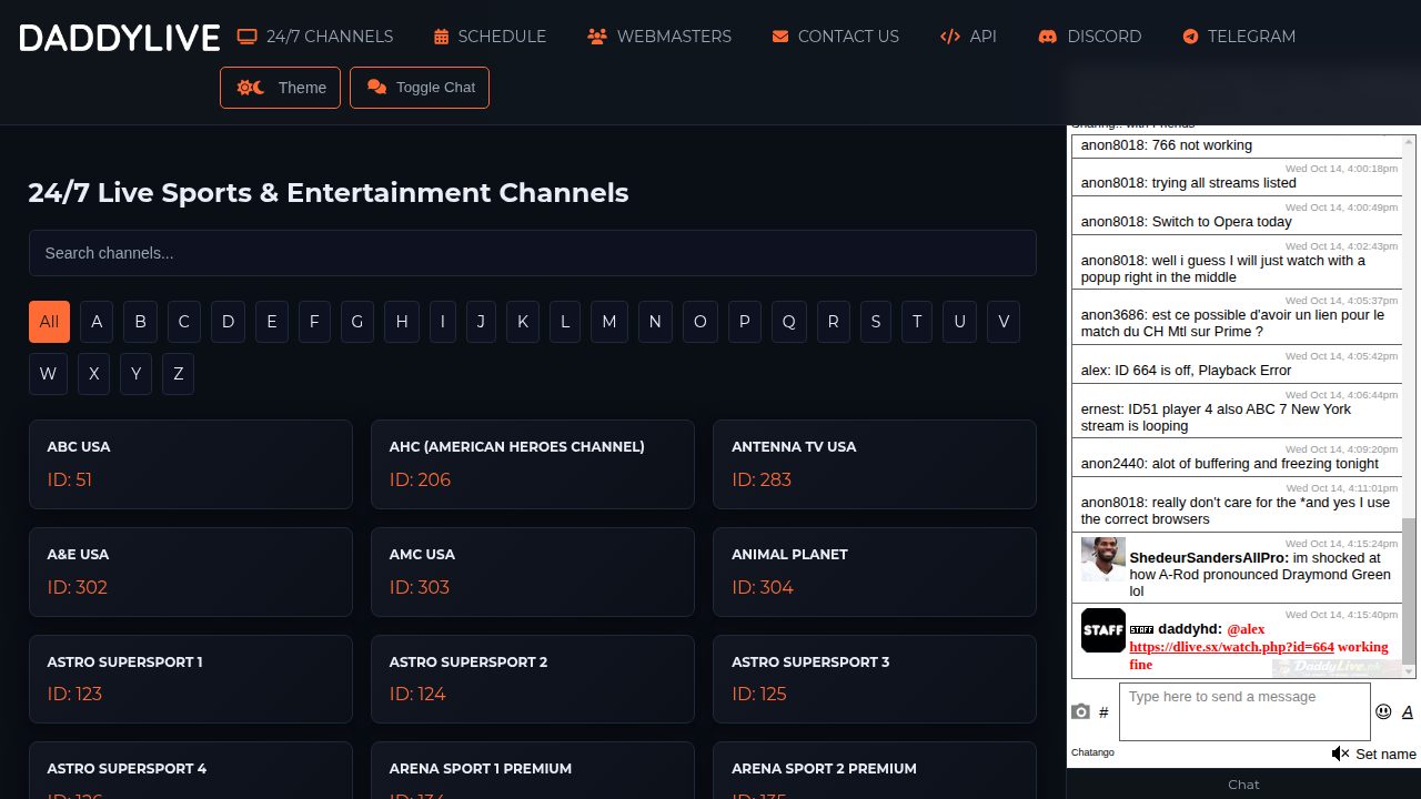 DaddyLive TV screenshot