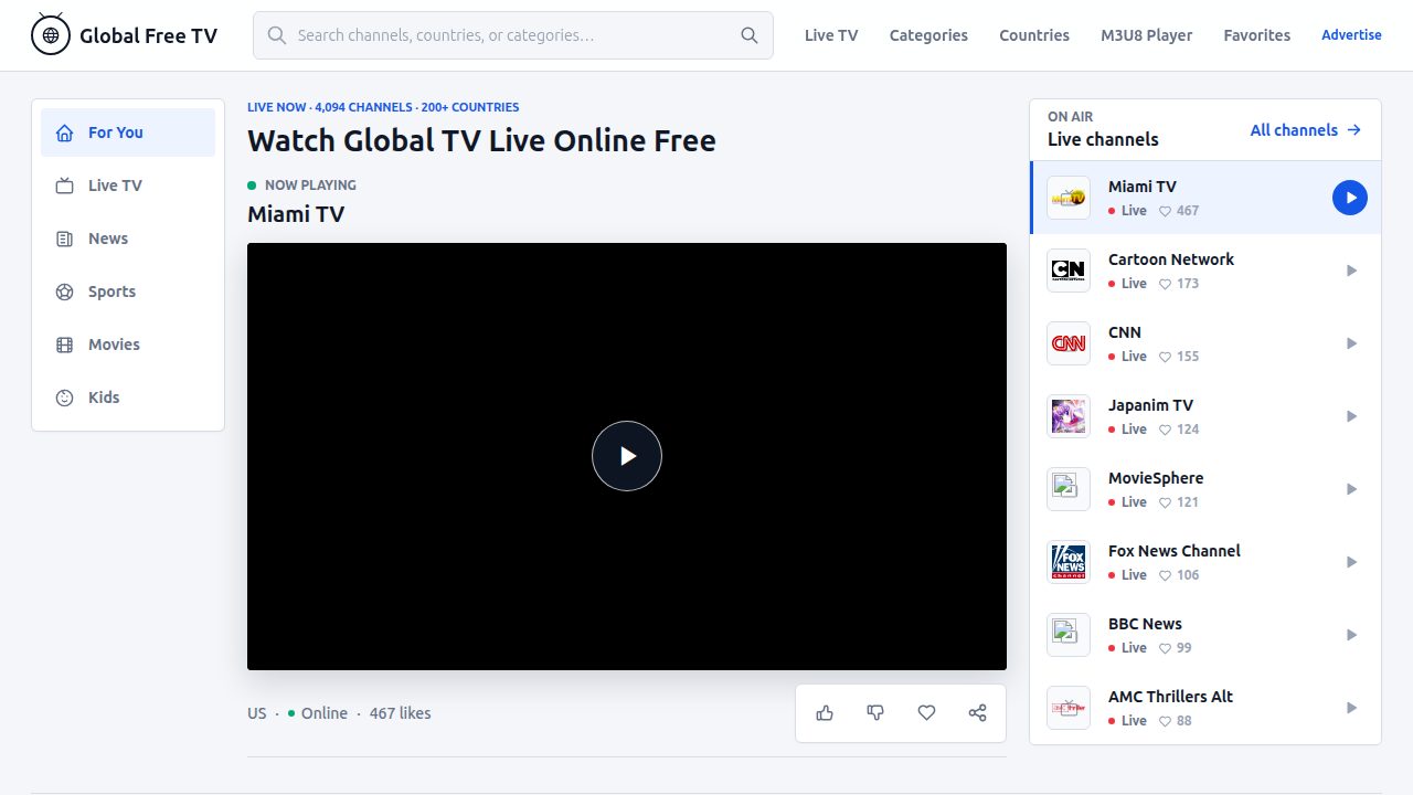 Global Free TV screenshot