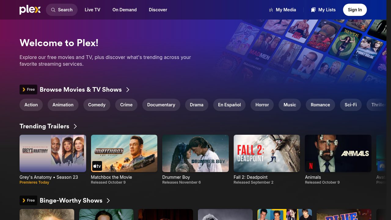 Plex screenshot