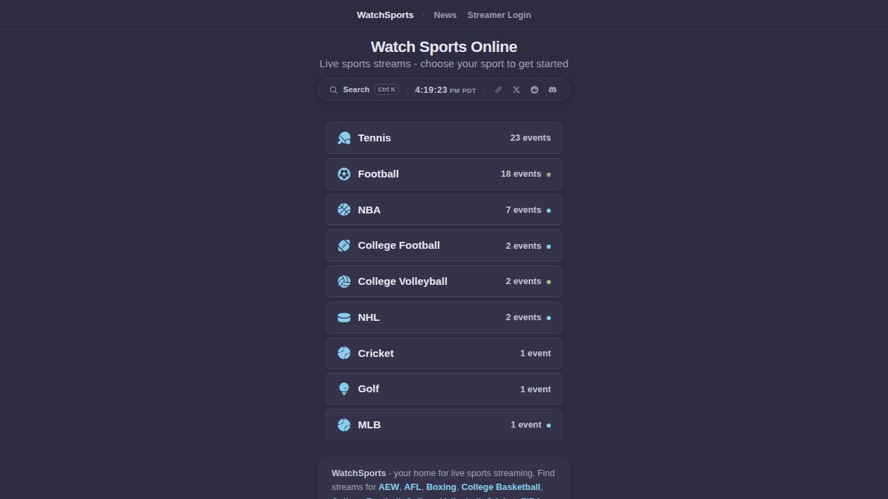 WatchSports screenshot